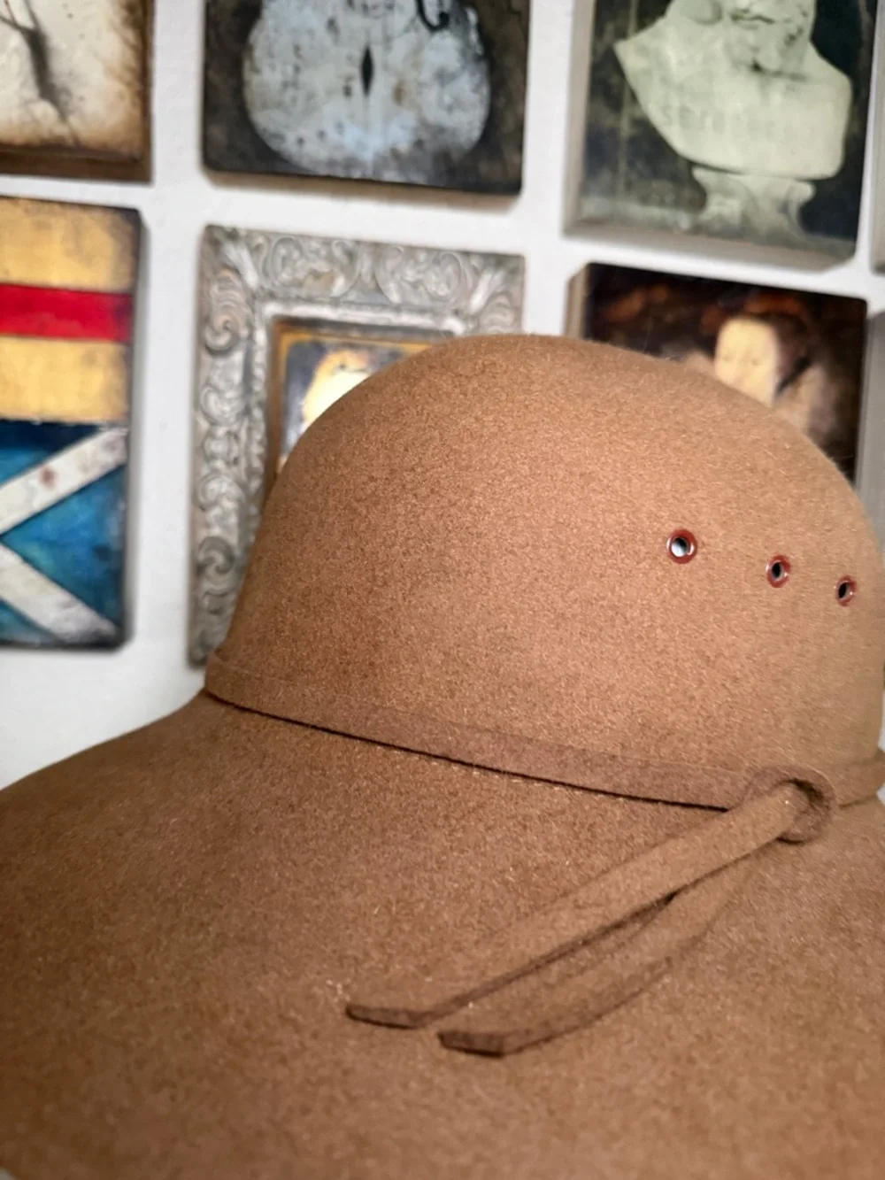 Helen Kaminski Brown Wool Felt Wide Brim Hat‎